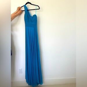 Chic One-Shoulder Teal Dress